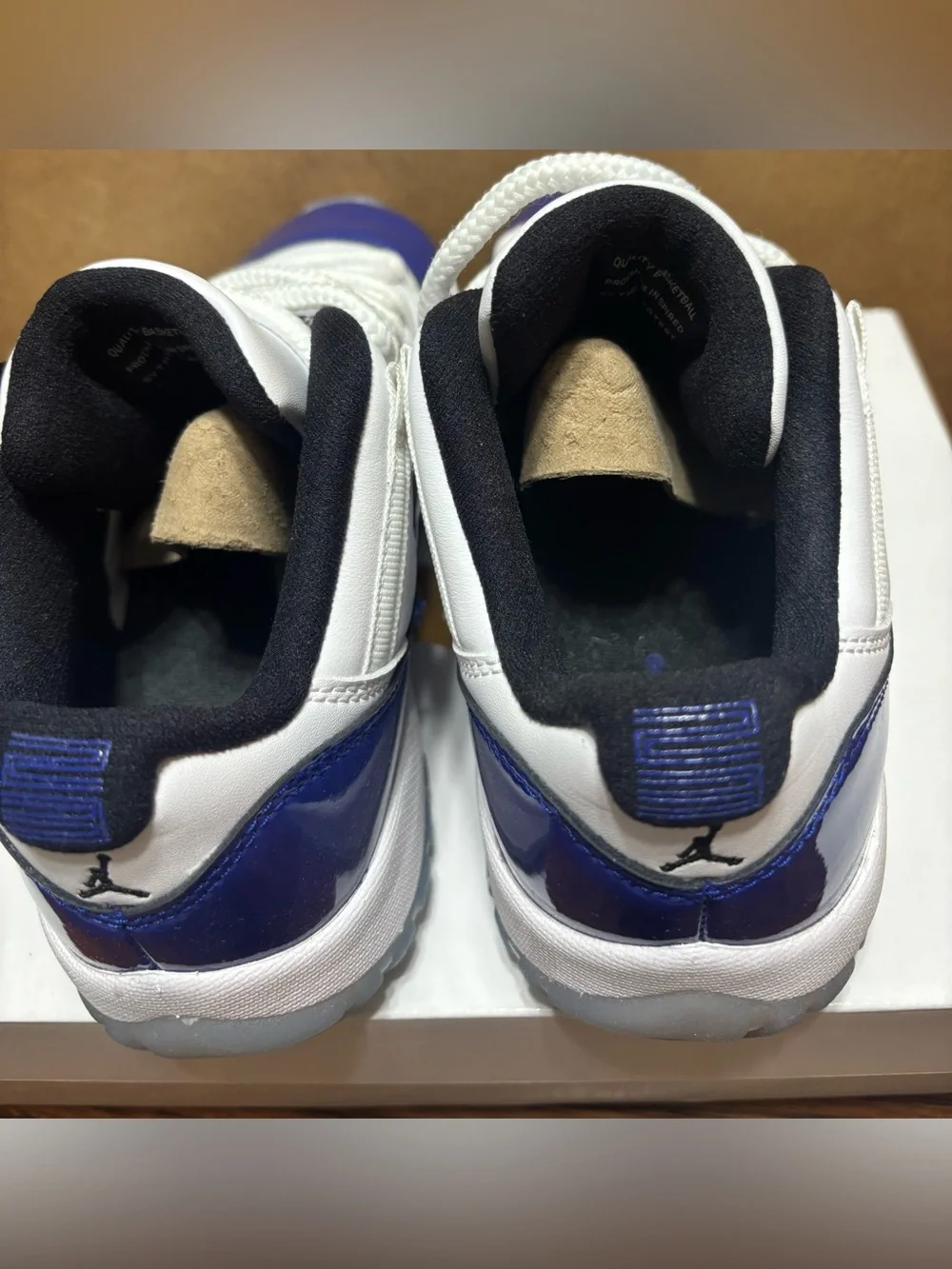 Jordan White and Blue Low-Top Athletic Sneakers